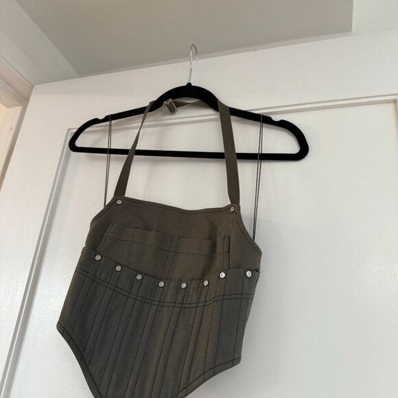 NWT Dion Lee Wrench Denim Corset Pocket Allover Paneling Rivet Detailing Sz 0 - Picture 5 of 8